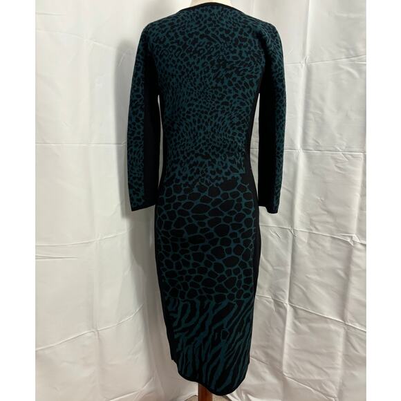 Gabby Style Long-Sleeve Animal Print Sweater Dress - S - Picture 2 of 4